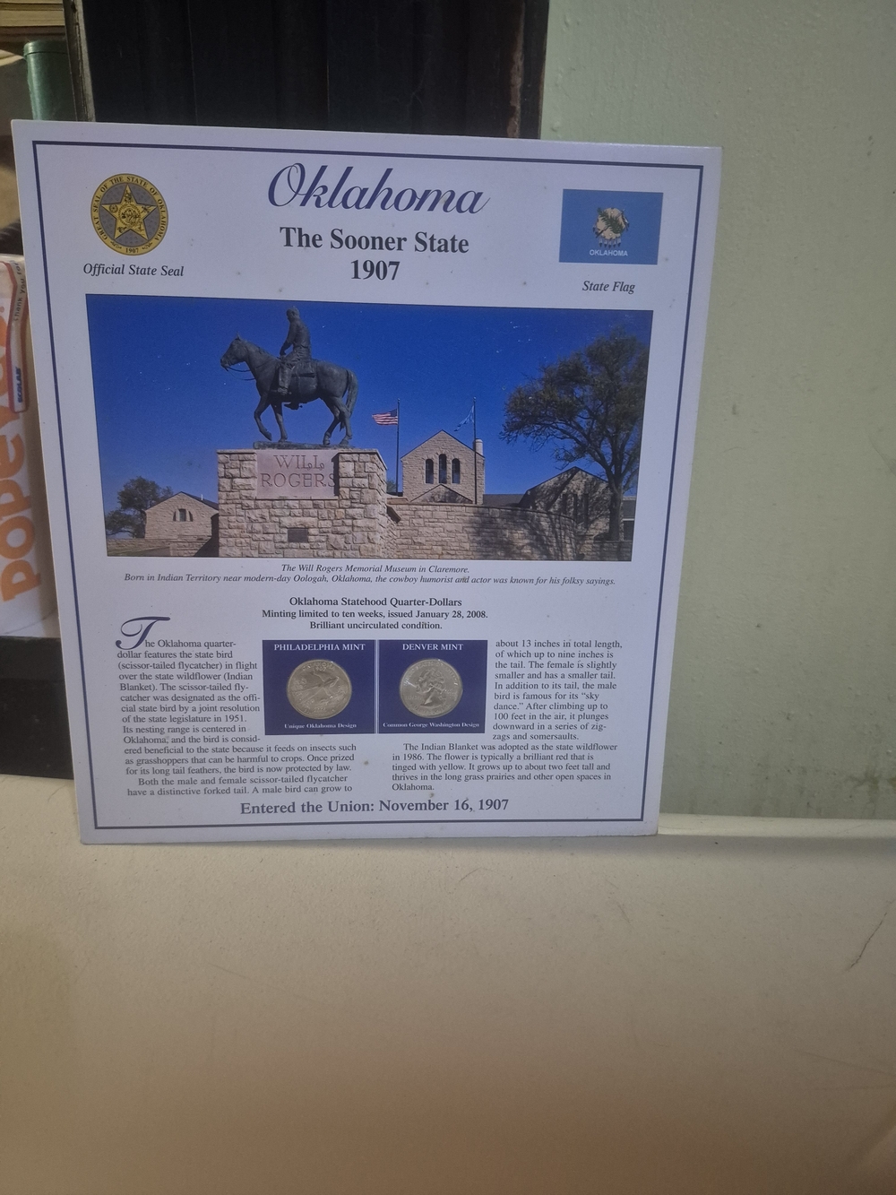 North Dakota And Oklahoma State Quarters